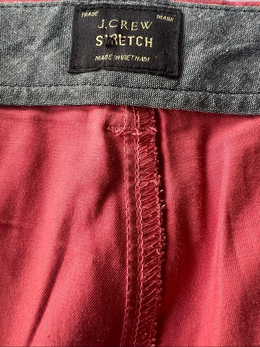 J. Crew Men's Pink-Red Flat Front Chino Shorts Waist 35